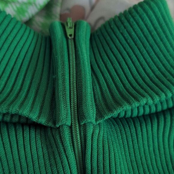 Women's 70s Vintage 3 Piece Polyester Green & White Checkered Leisure Suit Set - Picture 10 of 13